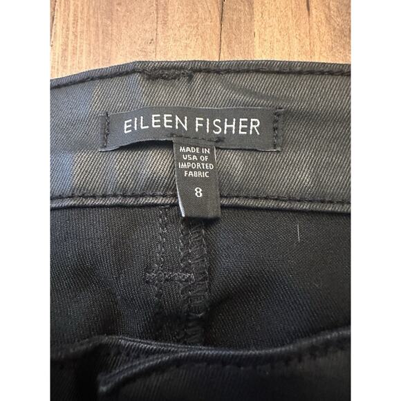 Eileen Fisher Waxed Organic Cotton Stretch Denim Pants Jeans Size 8 Lagenlook - Picture 6 of 16